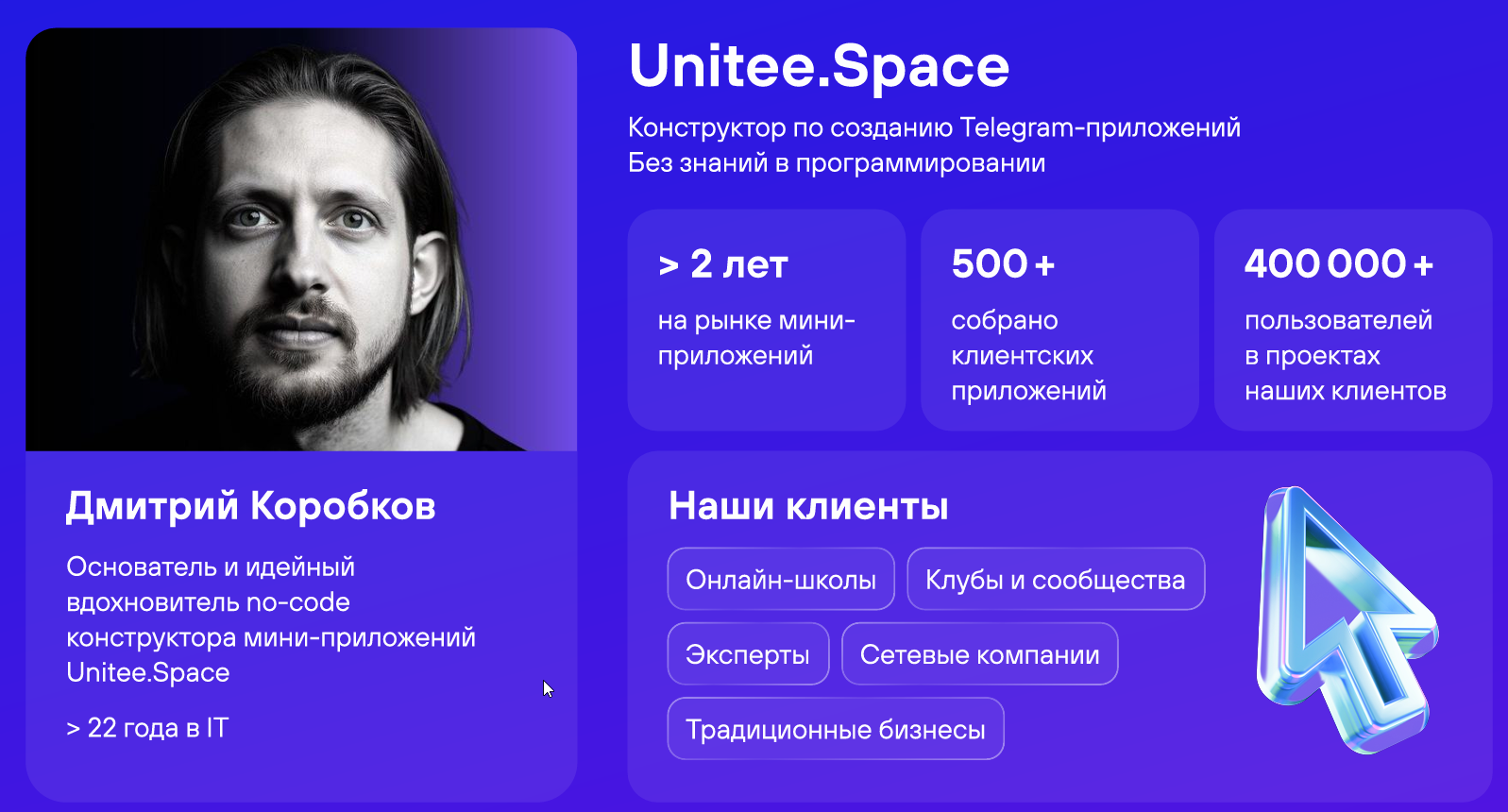 Портфолио проектов на Unitee.Space можно посмотреть на сайте